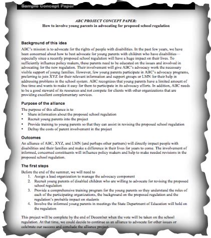 You may miss some critical points that may not be in the form given to you. The Concept Paper - Grant Writing in The Non-Profit Sector