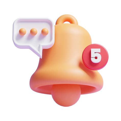 3d Notification Bell Icon With Push Bubble Speech Notification Icon Or