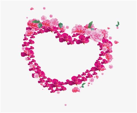 Flower Heart Frame Png And For Free Flower Heart Png Vector Free