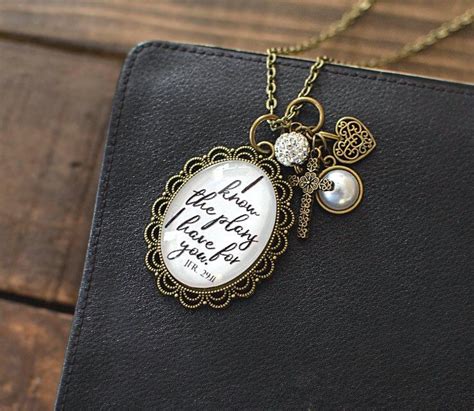 As your graduate embarks on the next stage of life, bless him, or her graduation is a time of honoring this important milestone of moving on to the stage of life and one these christian graduation gifts will be blessing. I Know The Plans I Have For You Necklace - Bible Verse ...