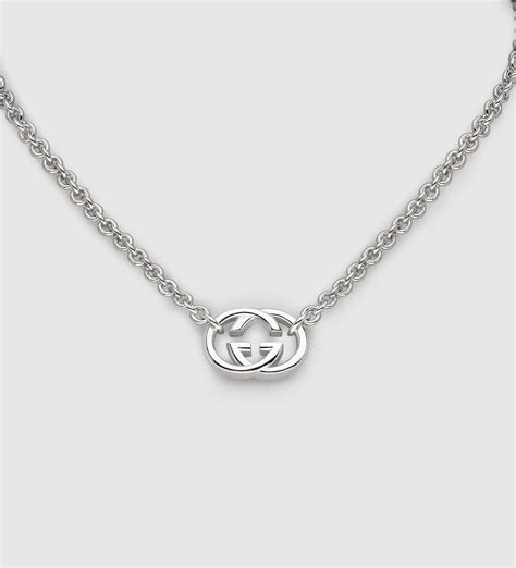 Lyst Gucci Necklace With Interlocking G Motif Pendant In Metallic