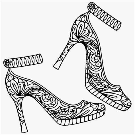 ️high Heel Shoe Coloring Page Free Download