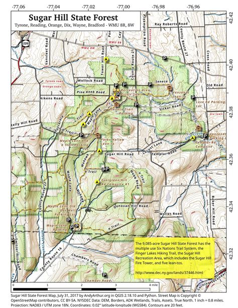 Map Sugar Hill State Forest Andy