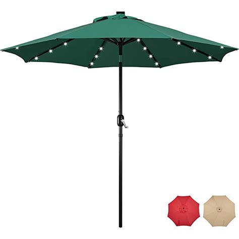 Buy Yaheetech 9ft Patio Umbrella With Solar Lights Uv Protection