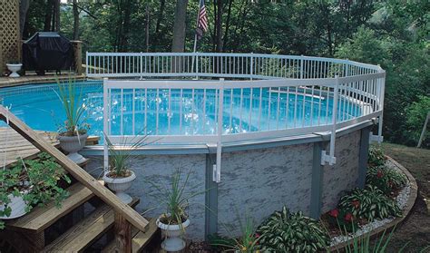The fence must be a minimum of 48 inches tall the middle horizontal rail must be at least 45 inches above the bottom horizontal rail the spacing between pickets must be less than 4 inches. GLI Above Ground Pool Fence Add-On Kit C (2Sect) - Fifth ...