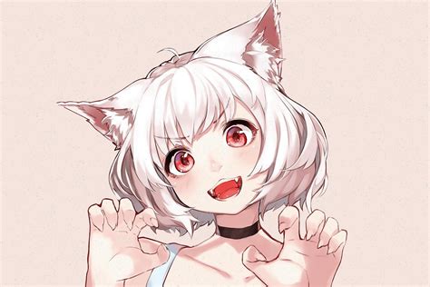 Anime Girl Short White Hair Red Eyes Wallpapers Wallpaper Cave