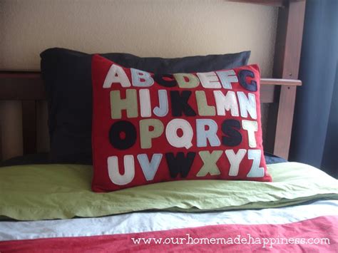 Our Homemade Happiness Homemade Alphabet Pillow