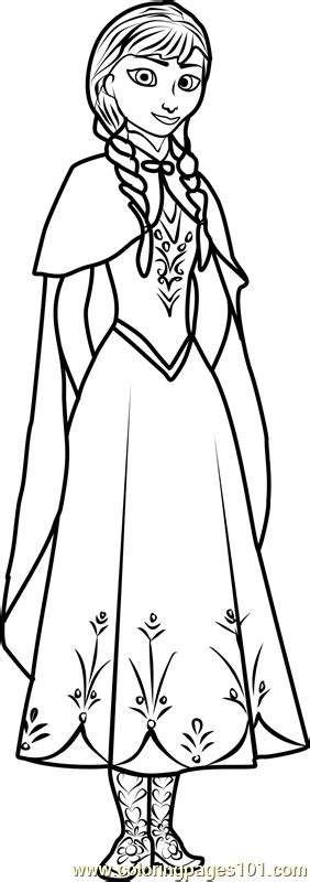 Princess Anna Coloring Page Anna Listen Coloring Page