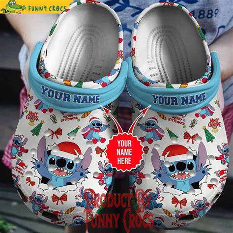Custom Merry Christmas Gifts Stitch Crocs Shoes Discover Comfort And