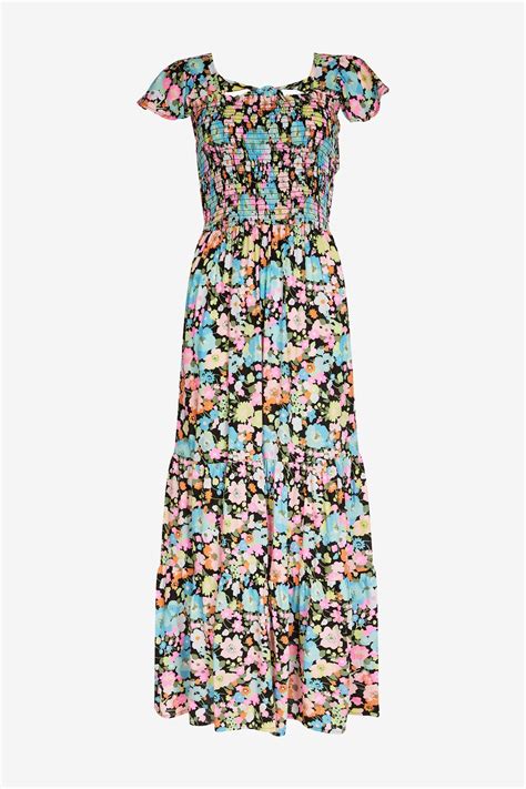 Next Floral Shirred Maxi Dress