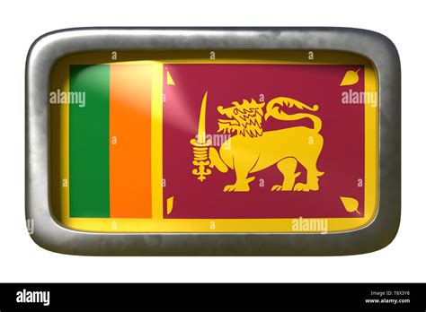 3d Rendering Of A Sri Lanka Flag On A Rusty Sign Isolated On White