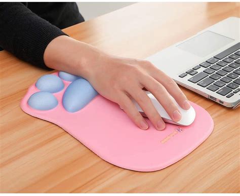 Computer Mousepad Wrist Support Rest Unique Cute Cat Paw Ergonomic