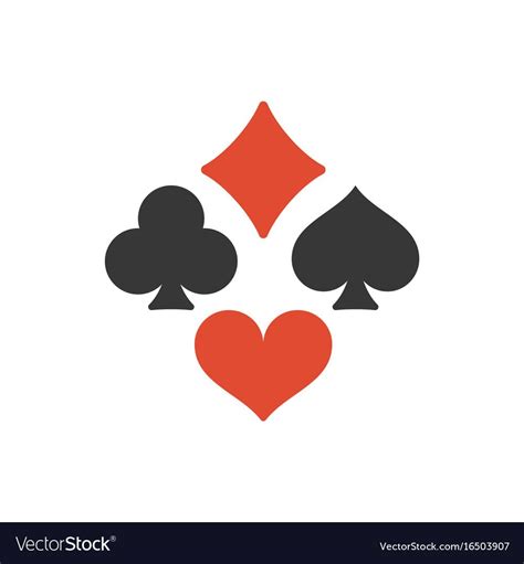 Vector Four Playing Cards Suits Symbols Spades Hearts Clubs And