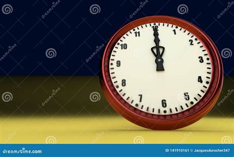 Big Clock Deadline Rush Time Twelve O Clock Noon 3d Illustration Stock