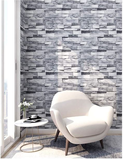 Haokhome 91064 1 Peel And Stick Faux Brick Stone Wallpaper 177in X 9