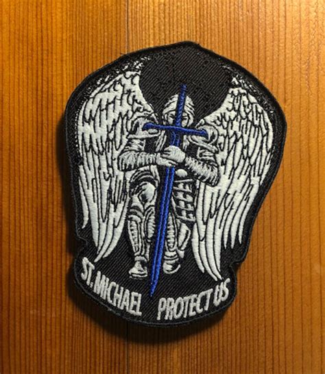 Saint Michael St Michael Protect Us Wings Patch Morale Thin Etsy Canada