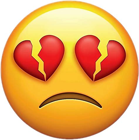 Download Emoji Sticker Broken Heart Eyes Emoji Transparent Png