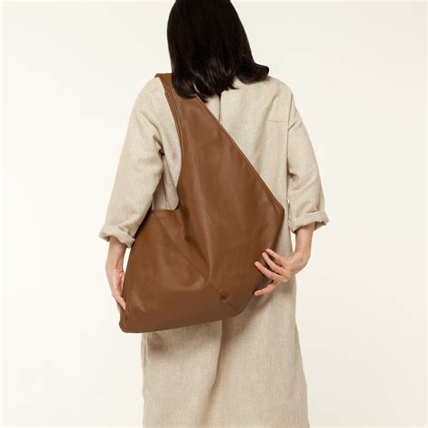 Brown Vegan Leather Bag Large Hobo Bags For Women Handbag Etsy