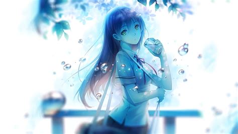 Hd Wallpaper Original Characters Anime Water Anime Girls School