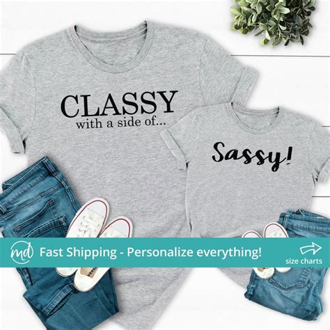 classy with a side of sassy funny mom and daughter shirts etsy
