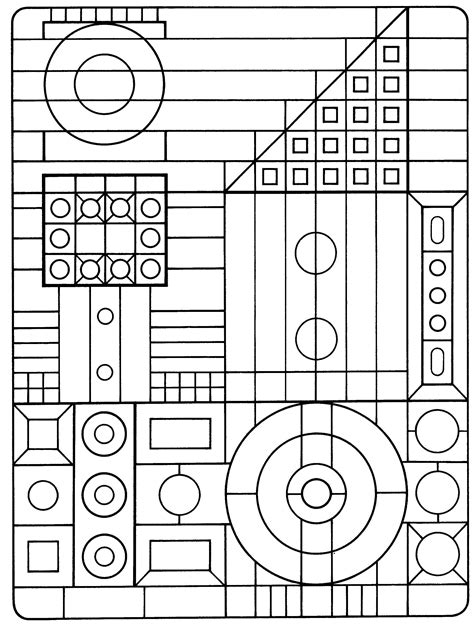 Geometric Shapes Coloring Pages Kindergarten