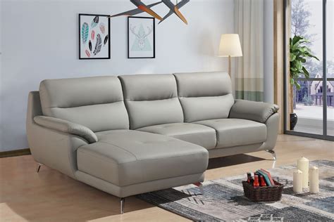 The sven leather sectional has all the. Divani Casa Fortson Modern Grey Eco-Leather Sectional Sofa ...