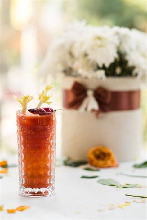 Bloody Mary Alcoholic Beverage Against Hangover Stock Image Image Of