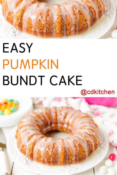 These mini bundt cakes use a cake mix and can be made for any occasion. Easy Pumpkin Bundt Cake Recipe | CDKitchen.com