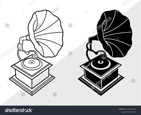 Phonograph Svg Printable Vector Illustration Stock Vector Royalty Free