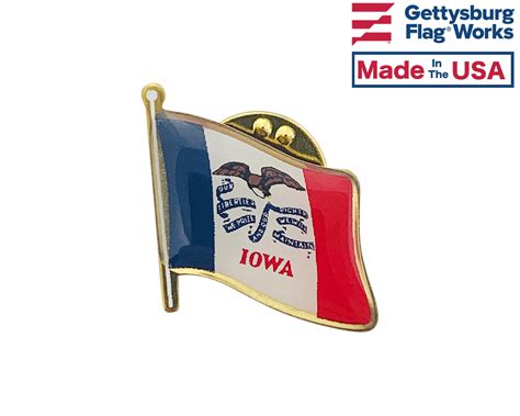 Iowa State Flag Lapel Pin Made In The Usa Etsy