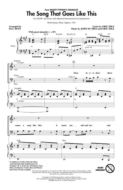 song that goes like this the satb arr m j w pepper sheet music