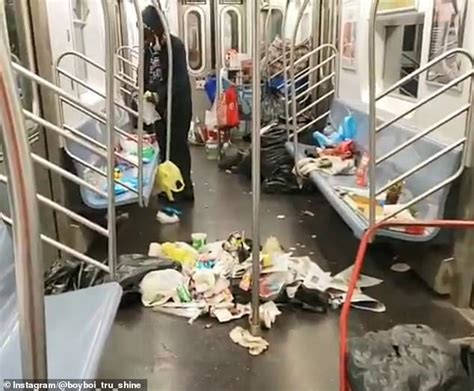 Vile Video Shows Piles Of Trash Covering Floor And Benches Of New York City S Nastiest Subway