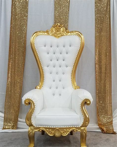 Order) cn foshan yinma furniture co., ltd. Gold and White Throne Chair great for bridal showers, baby ...