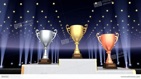 Podium Prize Trophy Cup Fa4 Hd Stock Animation 806502