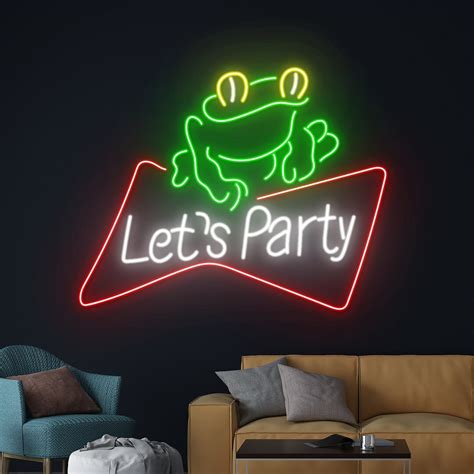 Lets Party Frog Neon Light Frog Lets Party Led Light Toad Led Sign
