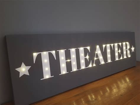 Theater room sign, Home theater decor, Home theater, Personalized theater, Custom Illuminated 