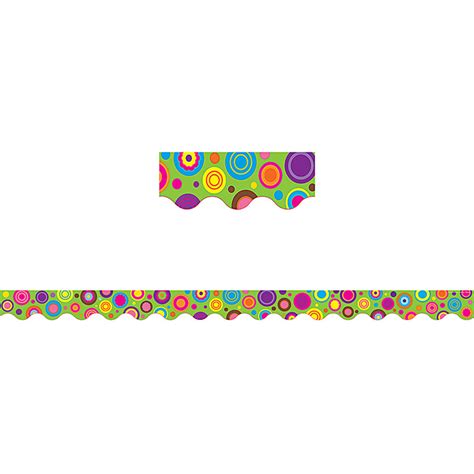 Lime Colorful Circles Scalloped Border Trim Teacher Created Resources