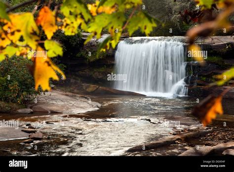 Living Waters Waterfall Balsam Grove North Carolina Usa Stock Photo