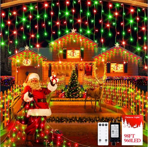 960 Led 98ft Christmas Lights Plug In 8 Modes With Timer Dimmable