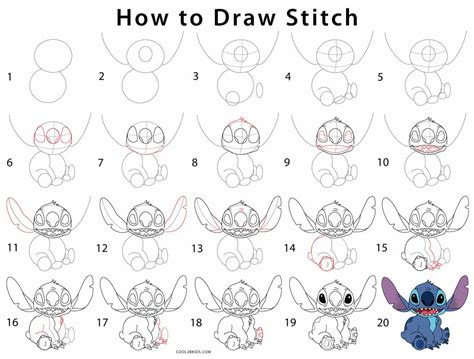 How To Draw Stitch Step By Step Pictures