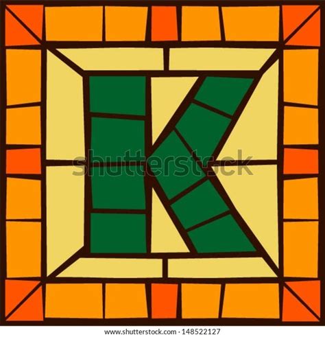 K Mosaic Alphabet Capital Letters Stained Stock Vector Royalty Free