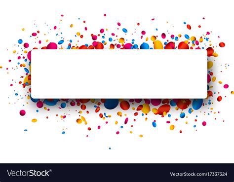 Rectangular Background With Colorful Confetti Vector Image