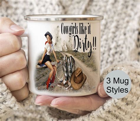 Cowgirl Coffee Cup Vintage Western Ceramic Coffee Tumbler Personalized Travel Mug Custom