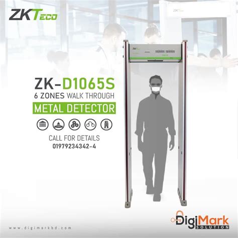 Zkteco D1065s Archway Metaldetector 6 Zone Walk Through Metal