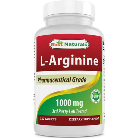 3 Pack Best Naturals L Arginine 1000 Mg 120 Tablets Pharmaceutical