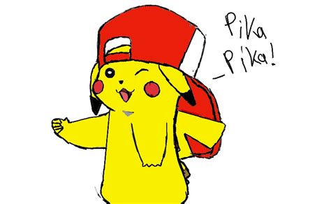 Pikachu Wearing Ashs Hat By Zombiecharmandergirl On Deviantart