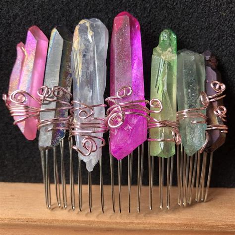 The Eclectic Crystal Hair Comb Fairy Comb Crystal Healing Etsy