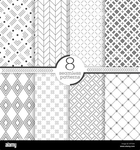 Seamless Pattern Set Of Eight Abstract Textured Backgrounds Modern
