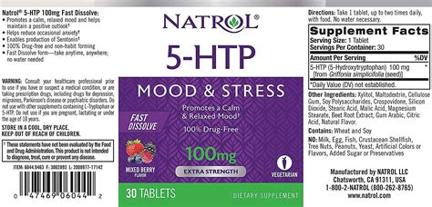 Natrol 5 Htp Fast Dissolve Wild Berry 100 Mg 30 Tablets