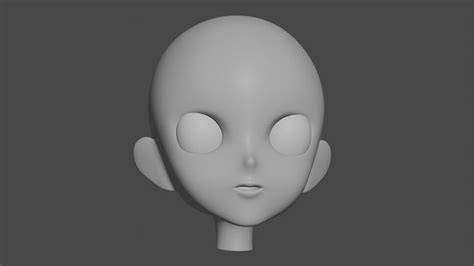 Unisex Anime Head With Eye Base 3d Model Cgtrader